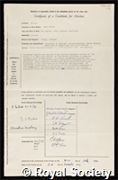 Dunitz, Jack David: certificate of election to the Royal Society