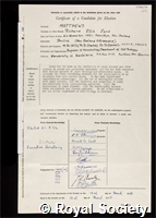 Matthews, Richard Ellis Ford: certificate of election to the Royal Society