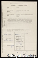 Mitchell, Peter Dennis: certificate of election to the Royal Society