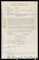 Polkinghorne, Sir John Charlton: certificate of election to the Royal Society