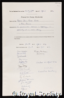 Serre, Jean-Pierre: certificate of election to the Royal Society