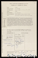 Caldwell, Peter Christopher: certificate of election to the Royal Society