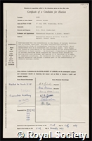 Lane, Anthony Milner: certificate of election to the Royal Society