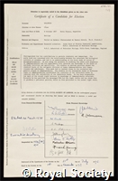 Milstein, Cesar: certificate of election to the Royal Society