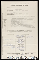 Whatley, Frederick Robert: certificate of election to the Royal Society