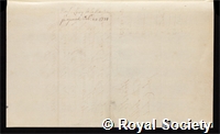 Nauze, Louis Jouard de La: certificate of election to the Royal Society
