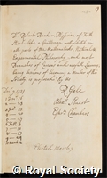 Barker, Robert: certificate of election to the Royal Society