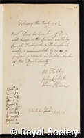 Girardin, Jean Patrice Piers de: certificate of election to the Royal Society