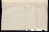 Doppelmayr, Johann Gabriel: certificate of election to the Royal Society