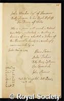 Wreden, John: certificate of candidature to the Royal Society
