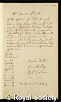 Short, James: certificate of election to the Royal Society