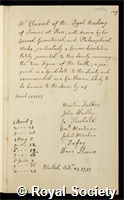 Clairaut, Alexis Claude: certificate of election to the Royal Society
