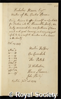 Mann, Nicholas: certificate of election to the Royal Society
