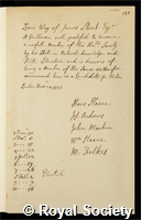 Way, Lewis: certificate of election to the Royal Society