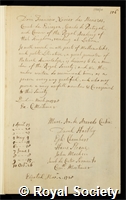 Menezes, Francisco Xavier de: certificate of election to the Royal Society