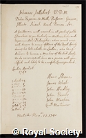 Jallabert, Jean: certificate of election to the Royal Society