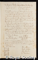 Fouchy, Jean Paul Grandjean de: certificate of election to the Royal Society