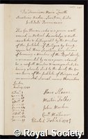 Zannotti, Francesco Maria: certificate of election to the Royal Society