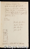 Talbot, William: certificate of election to the Royal Society