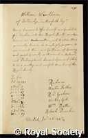 Windham, William: certificate of election to the Royal Society