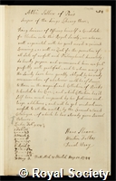 Sallier, Claude: certificate of election to the Royal Society