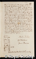 Monnier, Louis Guillaume Le: certificate of election to the Royal Society