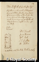 Holford, Peter: certificate of election to the Royal Society