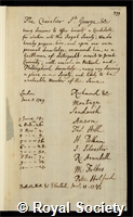 St George, Chevalier de: certificate of election to the Royal Society