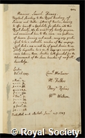 Forme, Johann Heinrich Samuel: certificate of election to the Royal Society