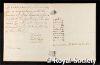 Quesnay, Francois: certificate of election to the Royal Society