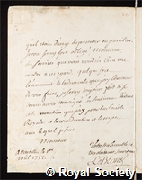 LeBlond: certificate of election to the Royal Society