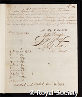 Symmer, Robert: certificate of election to the Royal Society