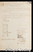 Girle, John: certificate of election to the Royal Society
