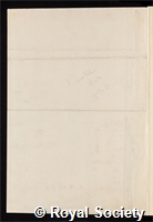 Wetstein, Caspar: certificate of election to the Royal Society