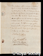 Jaucourt, Louis de: certificate of election to the Royal Society