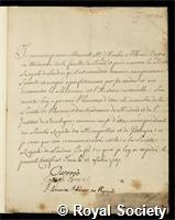 Allioni, Carlo: certificate of election to the Royal Society