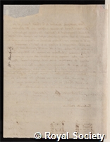 Adanson, Michel: certificate of election to the Royal Society
