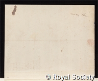 Solander, Daniel Charles: certificate of election to the Royal Society