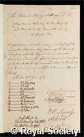 Stebbing, Henry: certificate of election to the Royal Society
