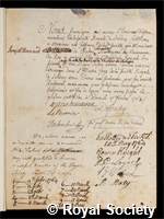 Chabert, Joseph Bernard: certificate of election to the Royal Society