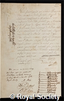 Jars, Antoine Gabriel: certificate of election to the Royal Society
