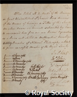 Pollok, Allan: certificate of election to the Royal Society