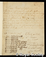 Pennant, Thomas: certificate of election to the Royal Society