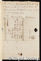 Dargent, James: certificate of election to the Royal Society