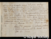 Spallanzani, Lazzaro: certificate of election to the Royal Society