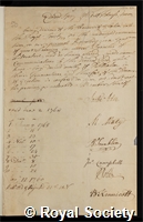 Spry, Edward: certificate of election to the Royal Society