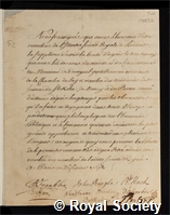 Danyeul, M de: certificate of election to the Royal Society