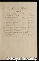 Members elected 1769: certificate of election to the Royal Society