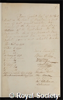 Tyrwhitt, Thomas: certificate of election to the Royal Society