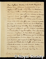 Roy, Jean Baptiste Le: certificate of election to the Royal Society